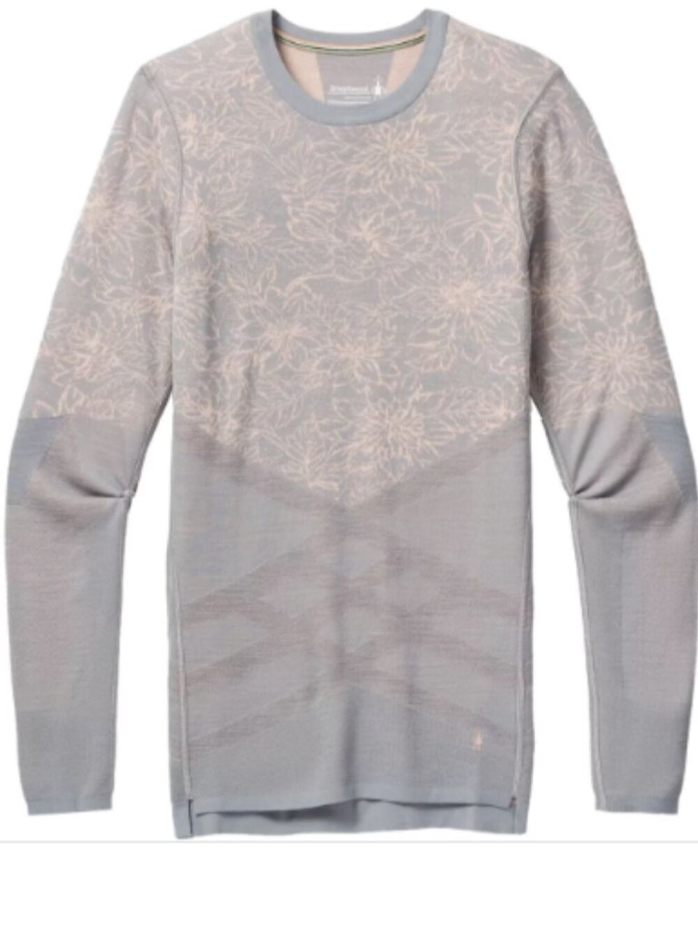 Smartwool Intraknit 200 Grey Blush Crewneck Sweater Size L Base Layer Wool Blend